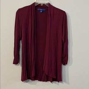 Apt. 9 Maroon Open Front Cardigan